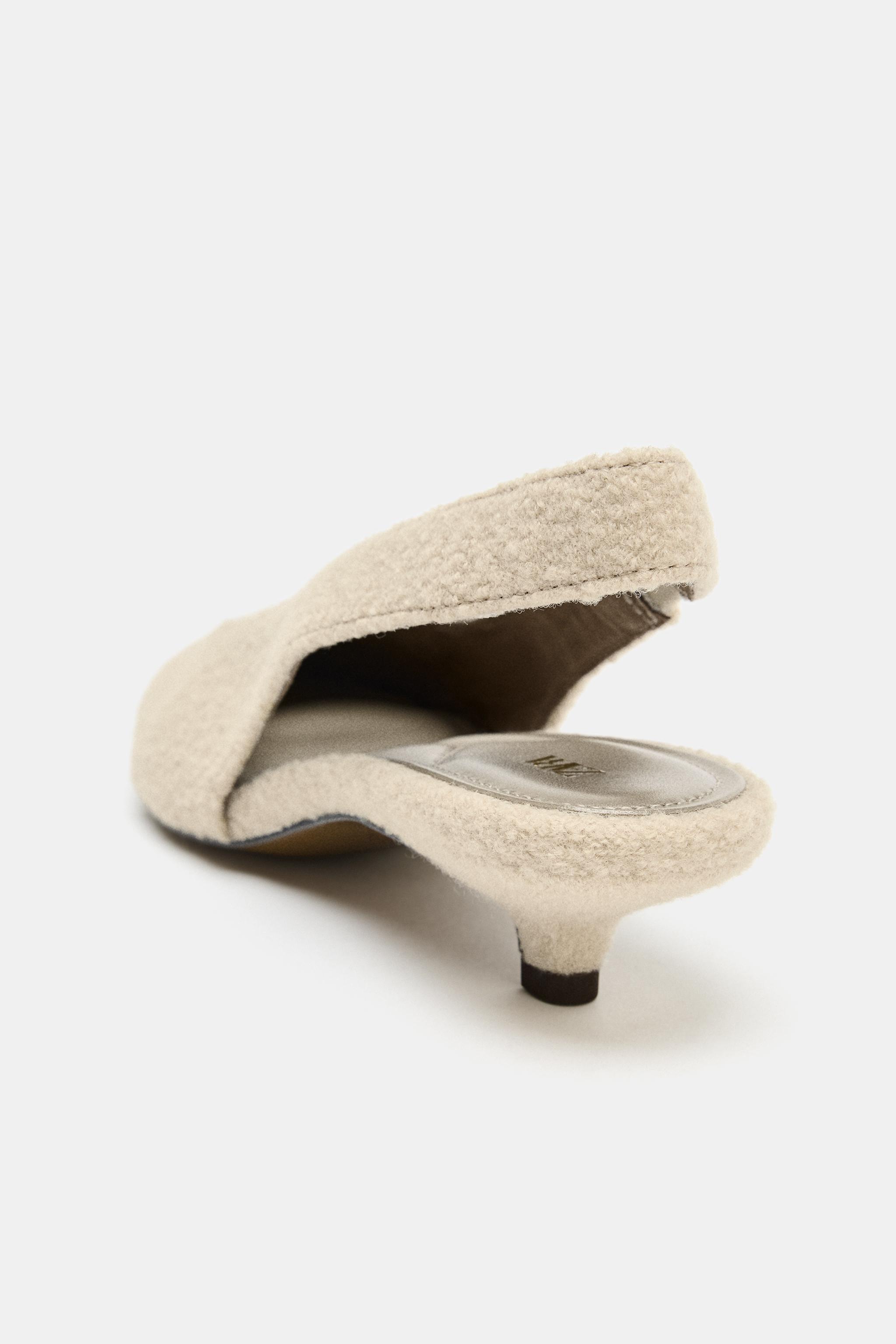 SHEARLING EFFECT SLINGBACK SHOES